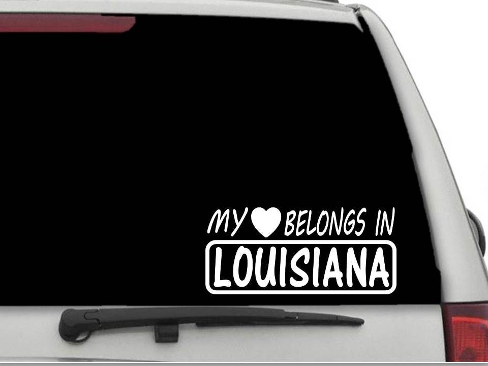 MY HEART BELONGS IN LOUISIANA Decal Sticker CW4977