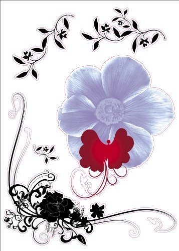 Purple Flower Artwork Kids Living Room Decor Wall Sticker Decal 15″W X 23″H