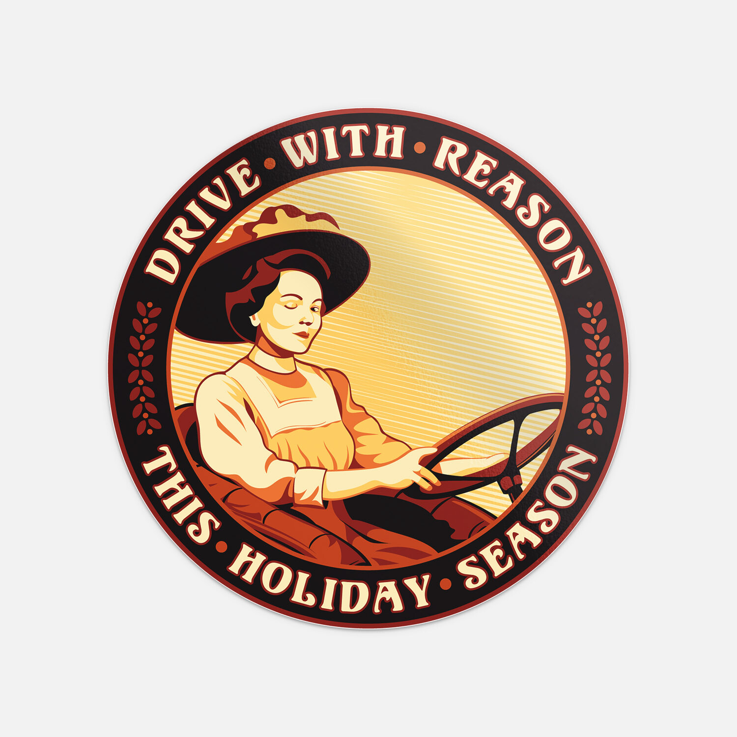 Drive With Reason Girl Driver Auto Vinyl Sticker Decal