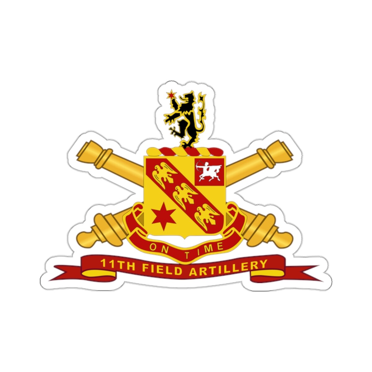 Kiss-Cut Stickers – 11th Field Artillery w Br – Ribbon