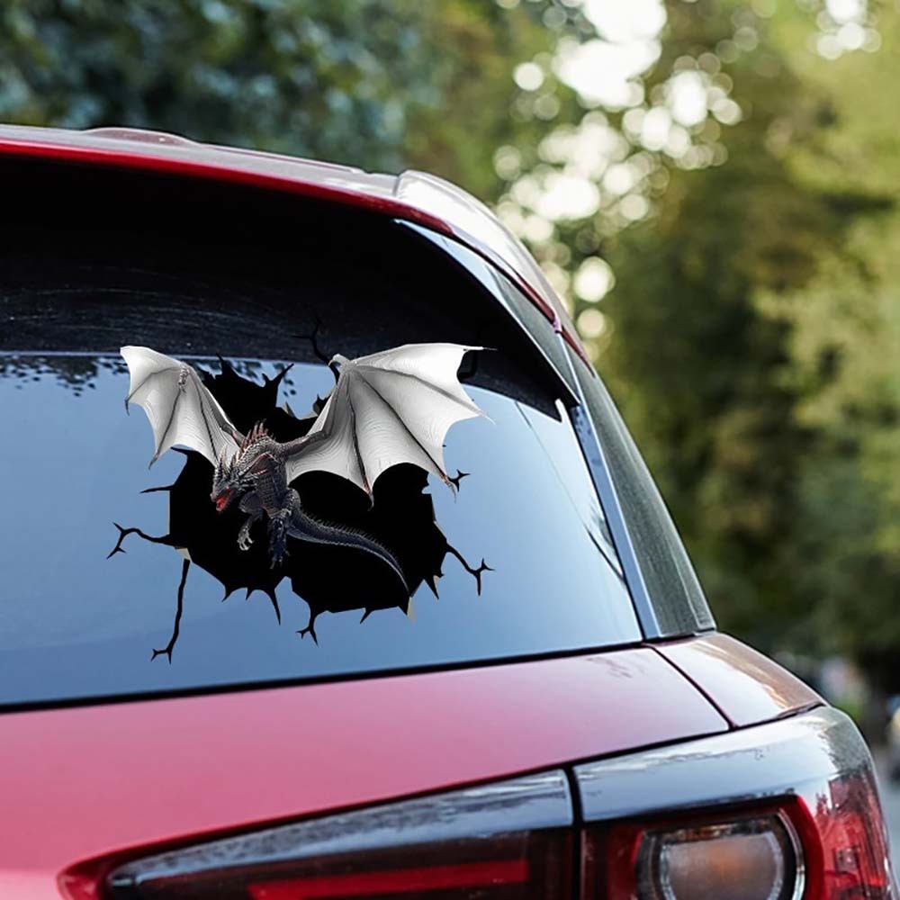 Dragon-Shaped 3D Visual Sticker Red Crack-Effect Dragon-Shaped 3D Visual Sticker