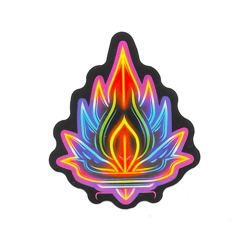 Retro Lotus Flower Vinyl Sticker Neon Airbrush Aesthetic Decal Glow Yoga Zen Art
