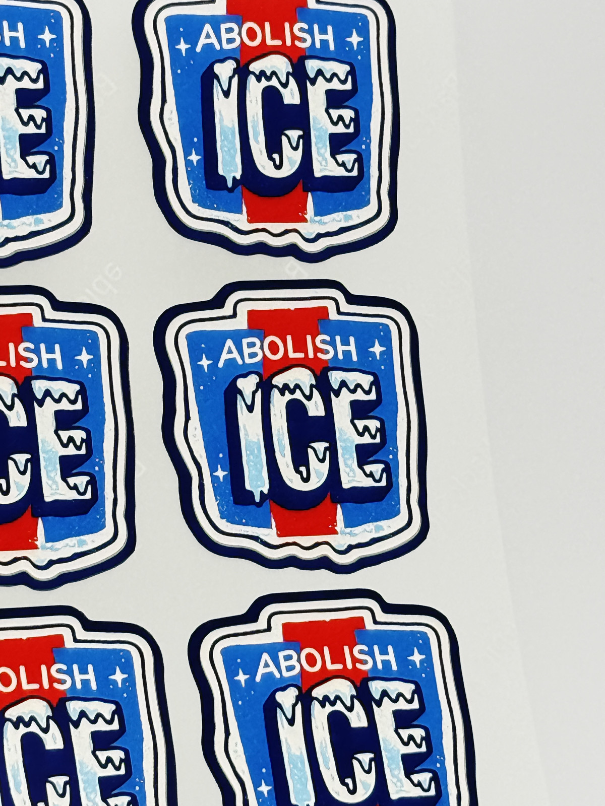 ABOLISH ICE Stickers 50 Pack Waterproof Vinyl Political Protest Decals