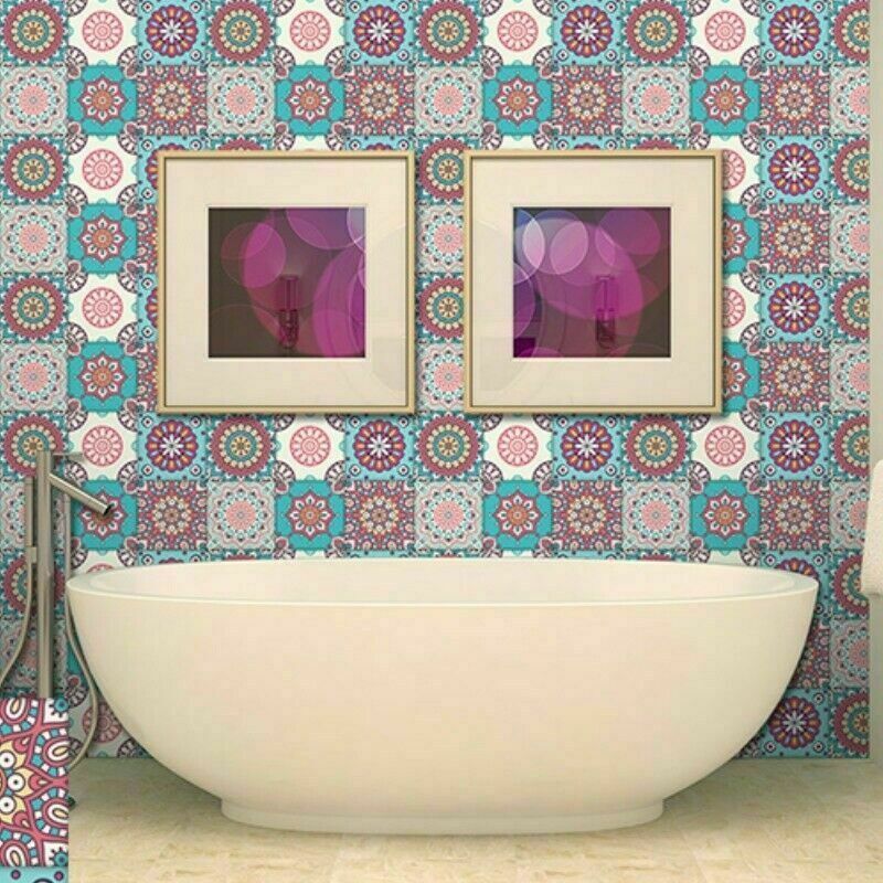 Waterproof Ceramic Tile Sticker Self Adhesive Kitchen 3D Floor Wall Stickers