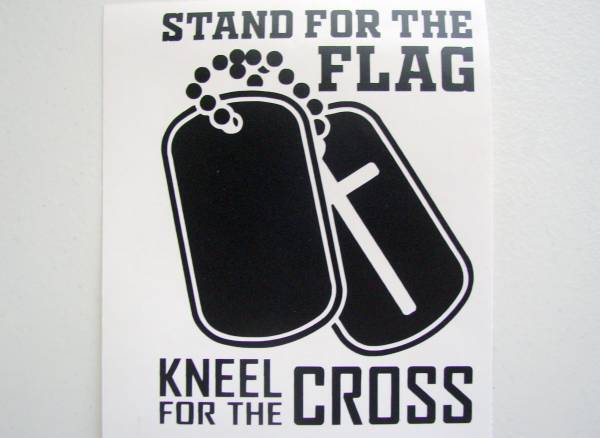 Stand For The Flag, Kneel For The Cross Decal, Patriotic Decal Patriotic Sticker