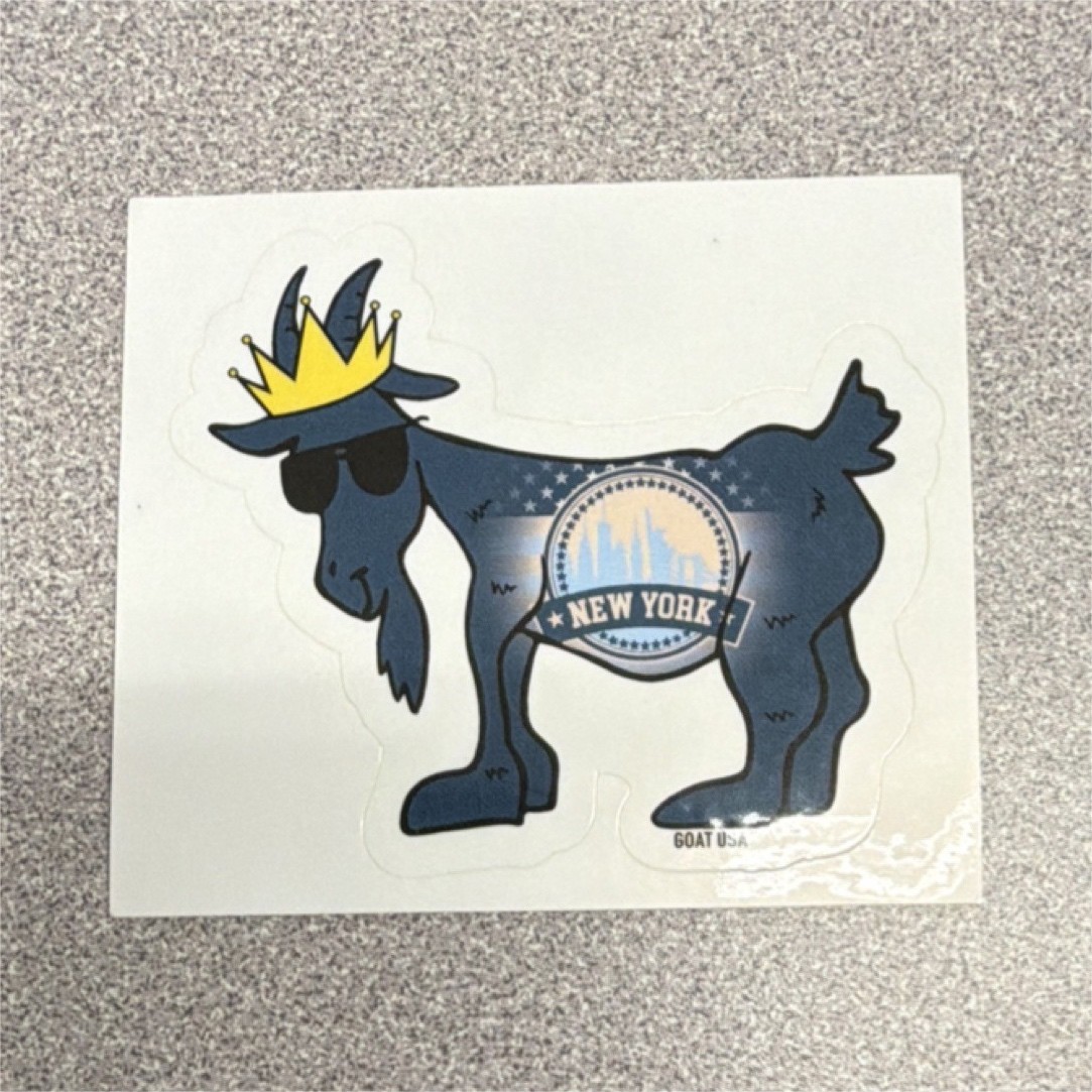 Limited Edition New York Goat Vinyl Sticker Blue Yellow Black White