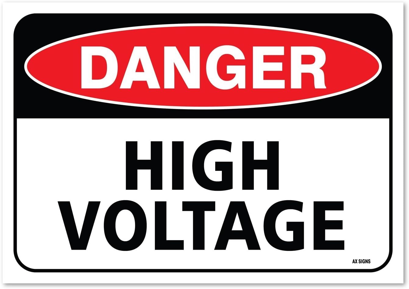 (2 Pack) Danger: High Voltage Sticker 7 x 10 Inches