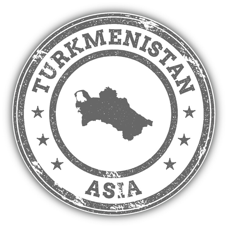 Turkmenistan Map Asia Grunge Rubber Stamp Car Bumper Sticker Decal