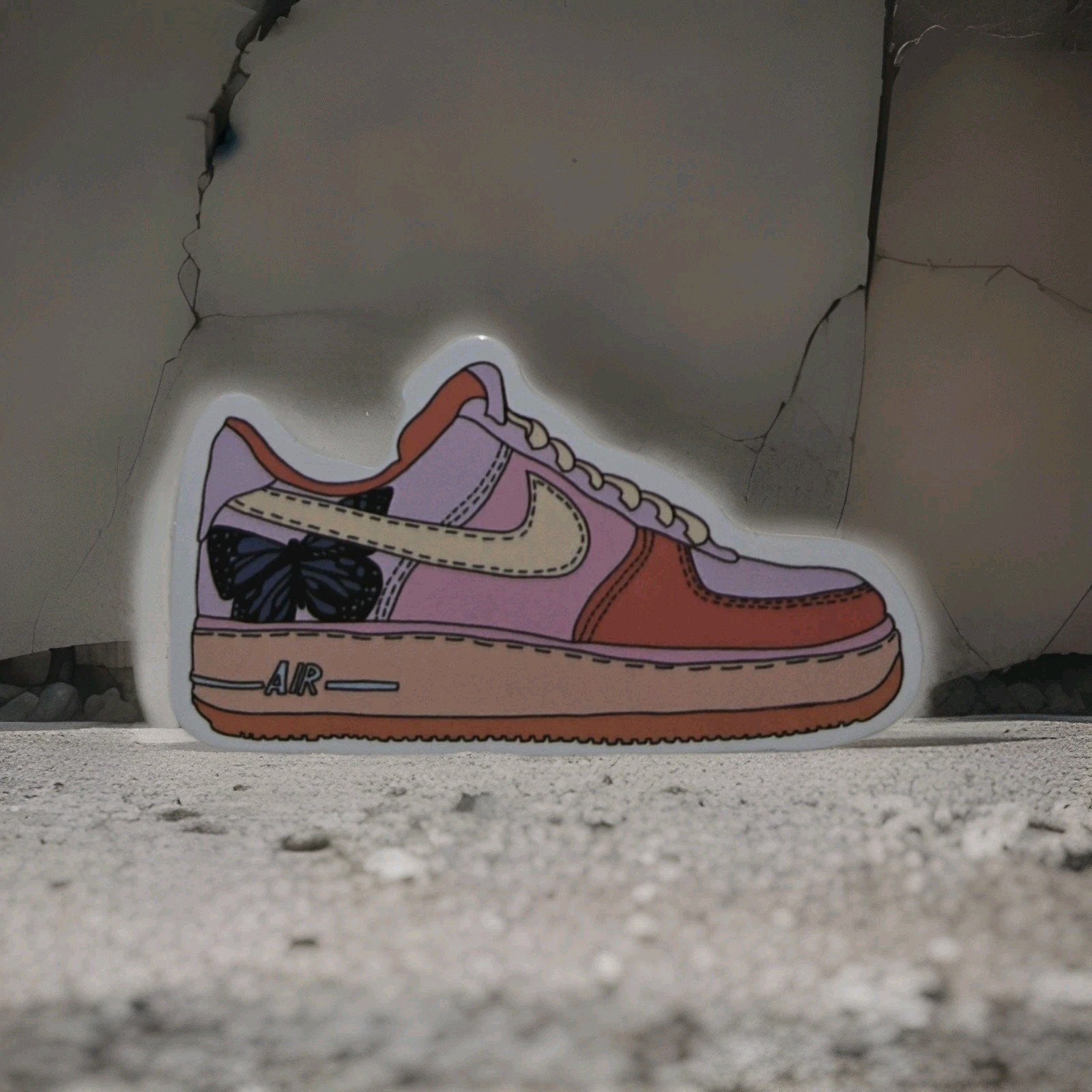 Nike Air Force One Butterfly Sticker 3″ X 1.5″ Vinyl Decal Sneakers Butterflies