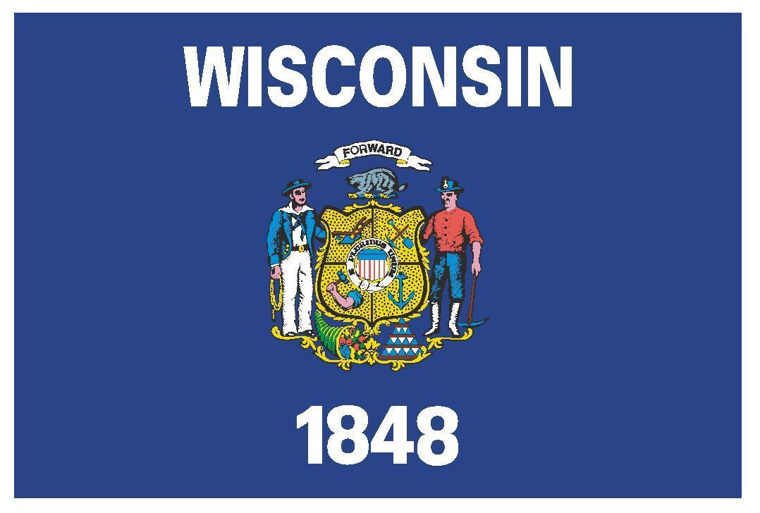 Wisconsin State Flag Sticker Decal F555