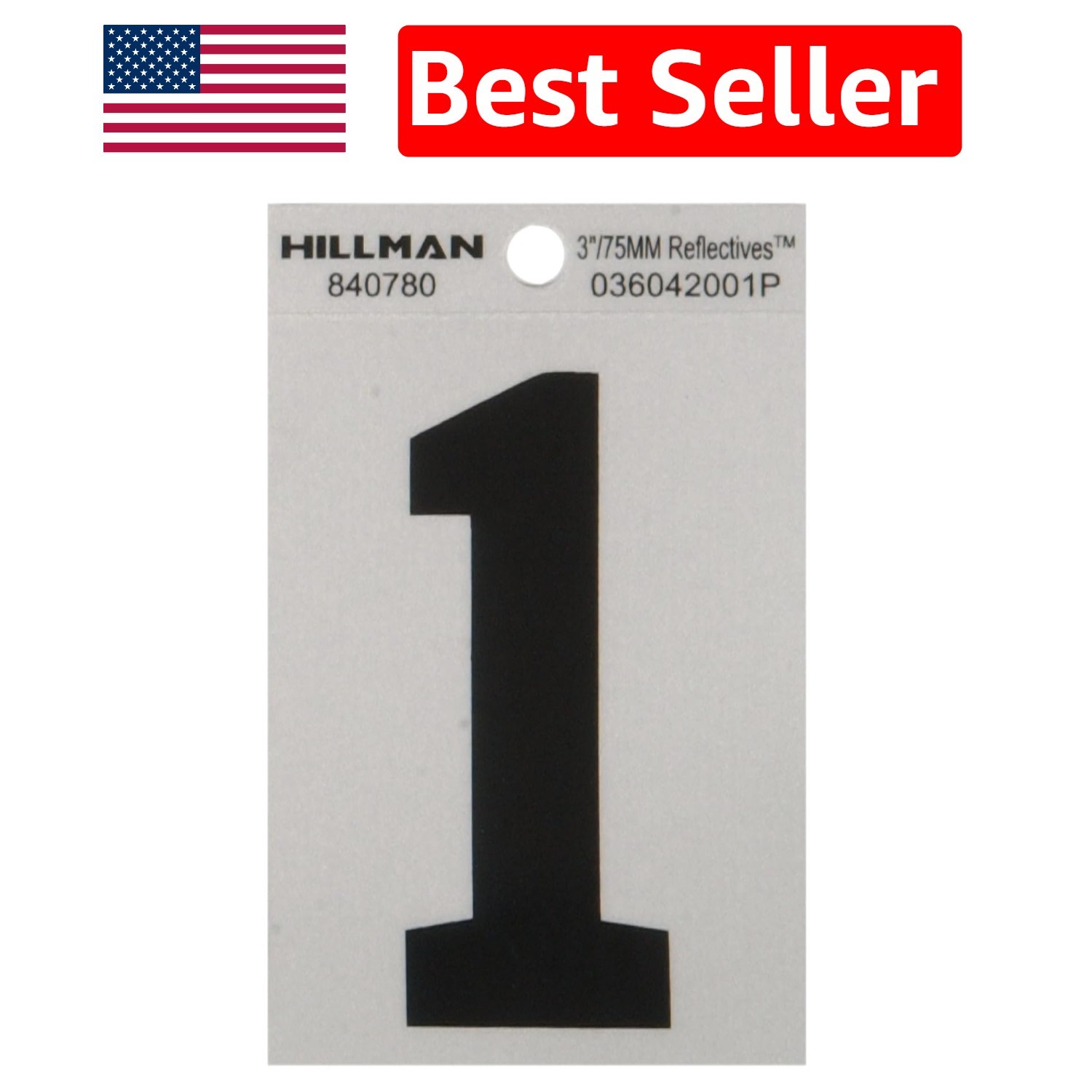 3″ Black & Silver Reflective Adhesive Number 1 – Stylish Visibility Solution