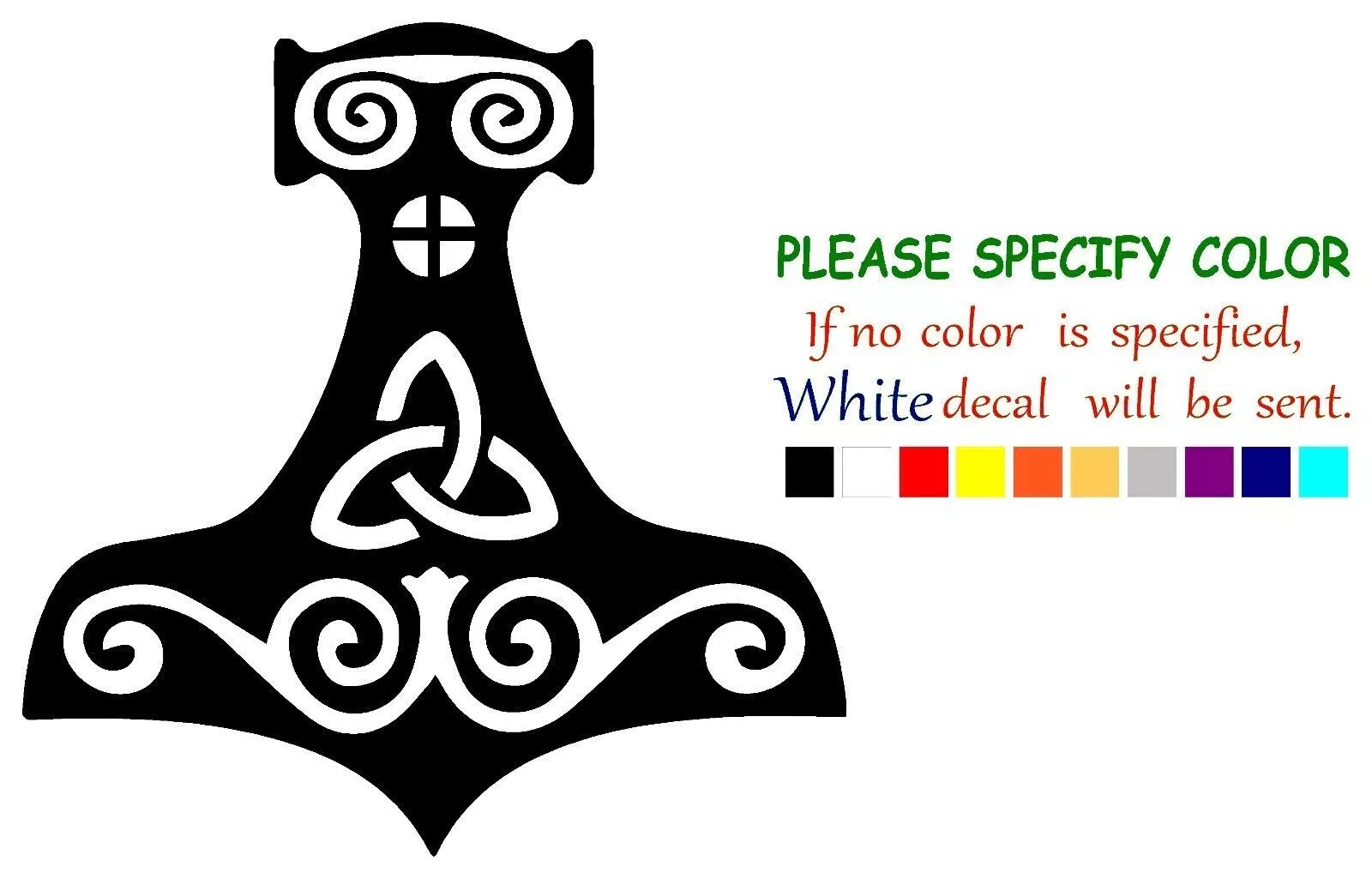 Medieval Asatru norse green Thor’s hammer mjolnir viking Decal Car Various sizes