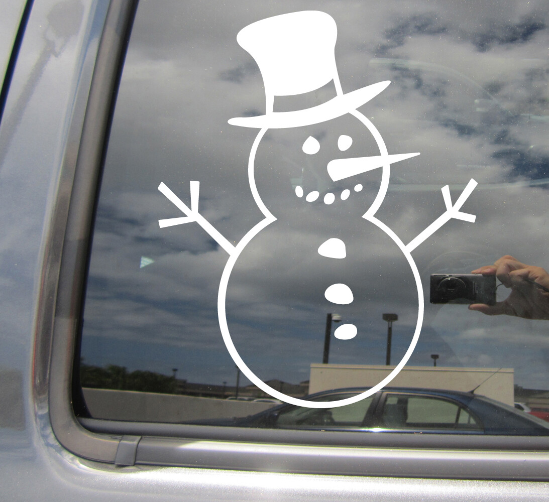 Snowman – Frosty Winter Christmas Auto Window Quality Vinyl Decal Sticker 10095