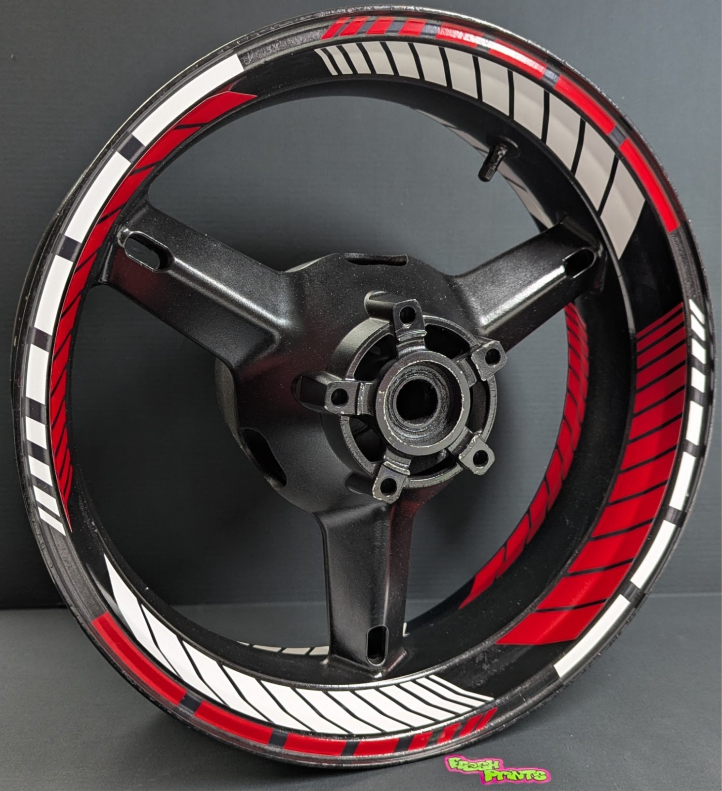 RED & WHITE Wheel Wrap Rim Stripes Inner Decals Tape Stickers for Kawasaki ZX10R