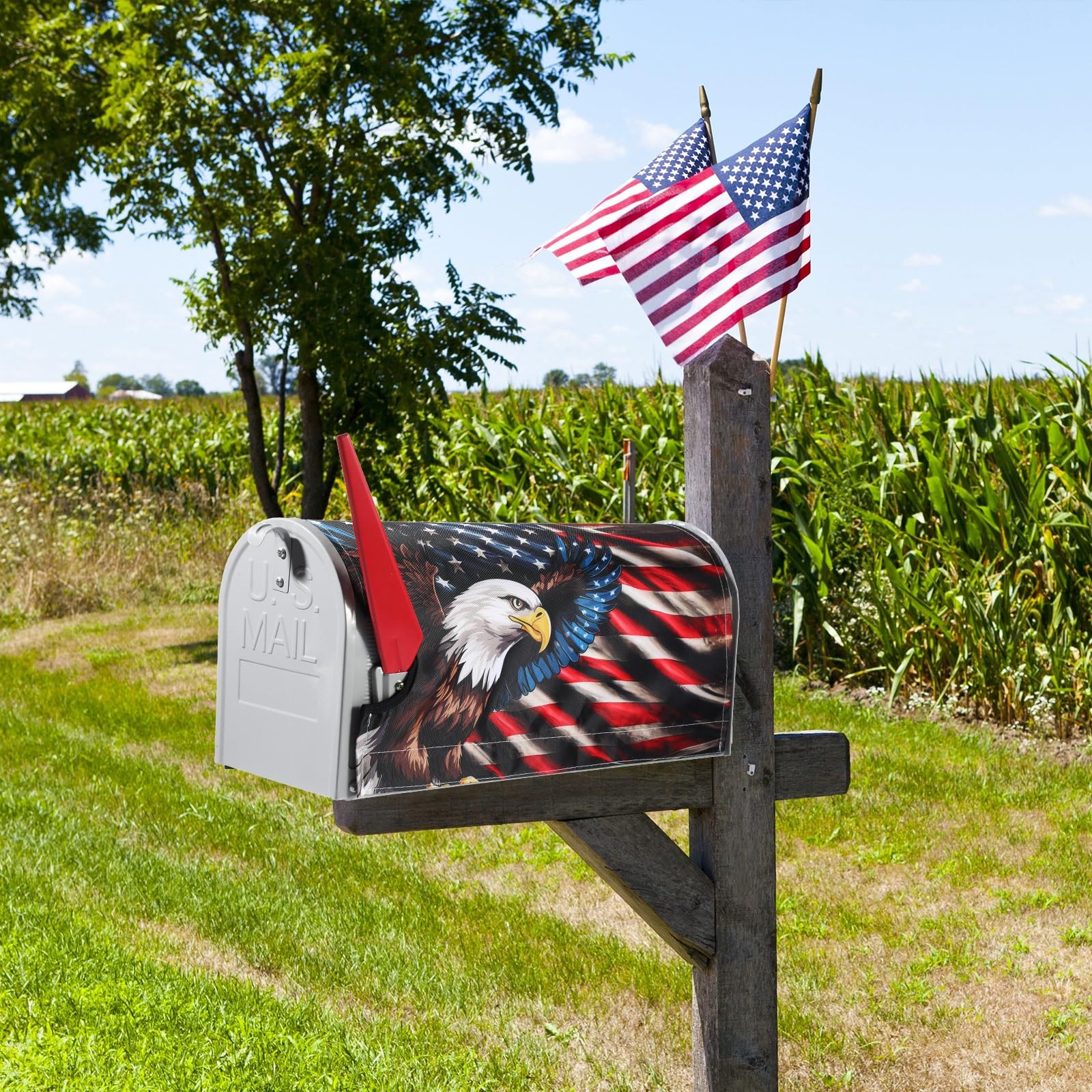 Tiamon 4th of July Mailbox Covers Magnetic Standard Size 18 x 21 Inch Mixed
