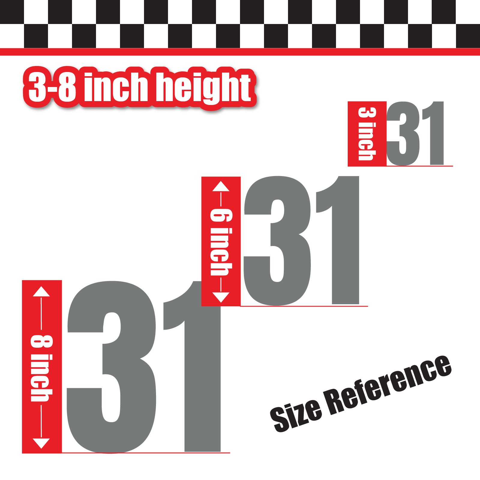 3 Digit Single Number Stickers Custom Decal Locker Door 3pcs Anton