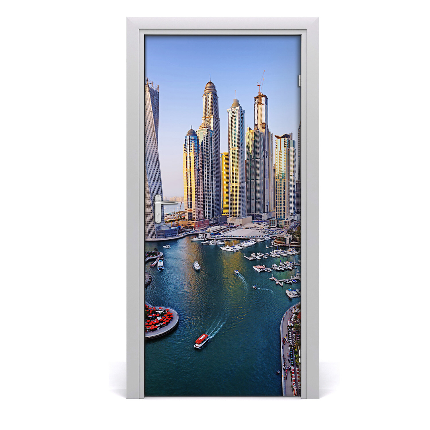 Self adhesive Door Wall wrap removable Peel & Stick Architecture Bay of Dubai