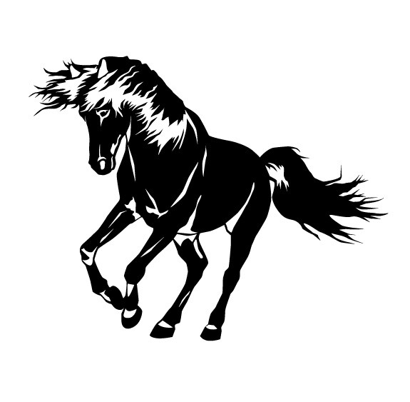 Horse Stallion Galloping #2, 4-21″ Outdoor Die Cut Vinyl Decal Sticker
