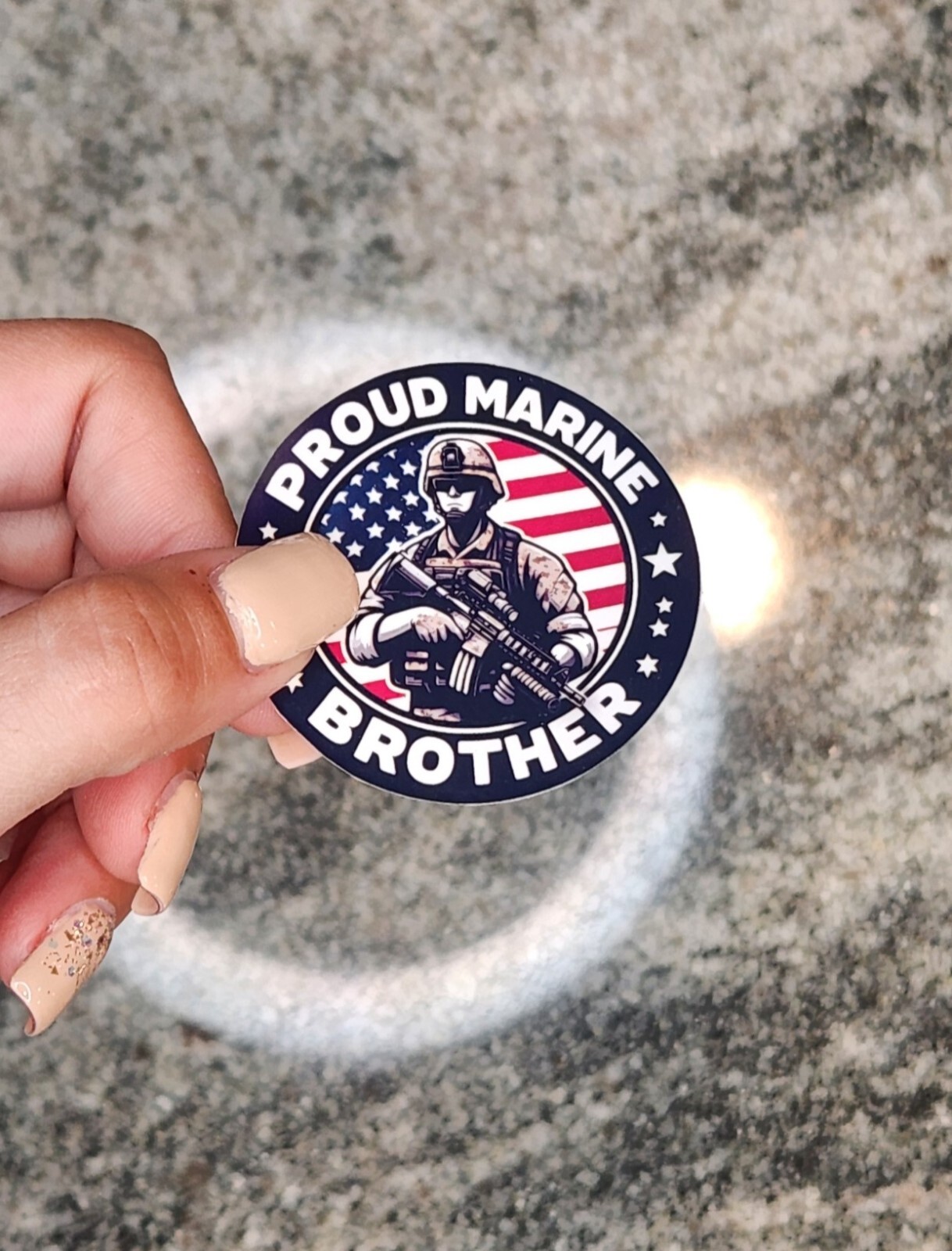Marine’s Brother, WATERPROOF VINYL STICKER for LAPTOPS, TUMBLERS, ETC