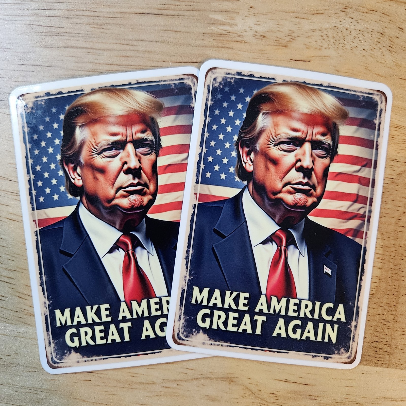 Trump Sticker 2 Pack For Laptops, Vehicles, Tumblers MAGA Vinyl Decal USA
