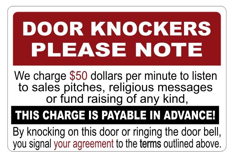 No Soliciting Sticker R7268