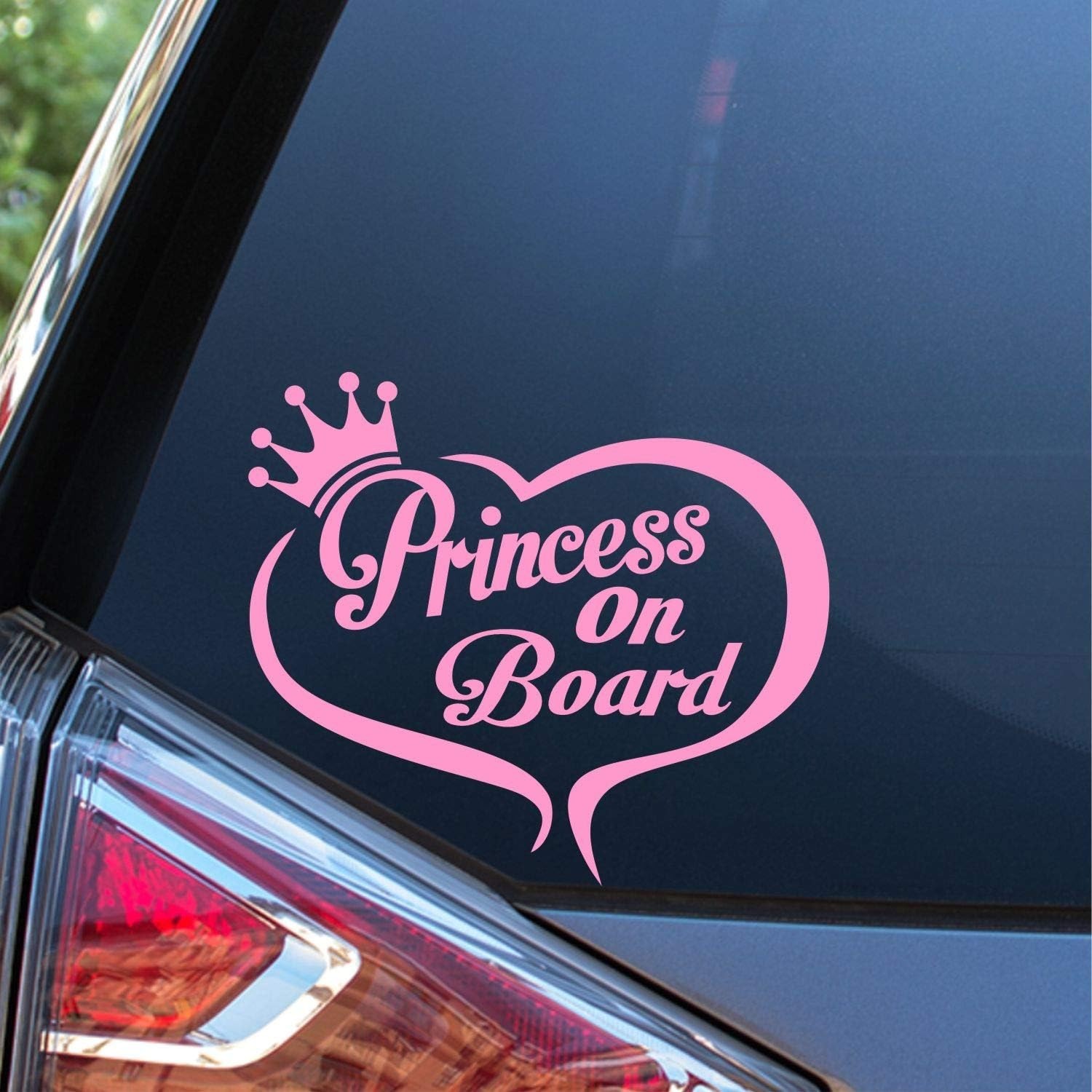 Whimsical Princess On Board Vinyl Sticker – Durable & Easy Application for Cars