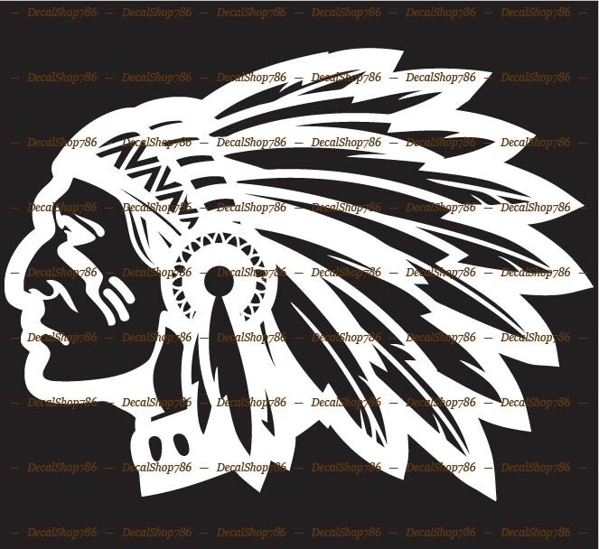 Native American Indian Chief Head – Car/SUV Vinyl Die-Cut Peel N’ Stick Decals