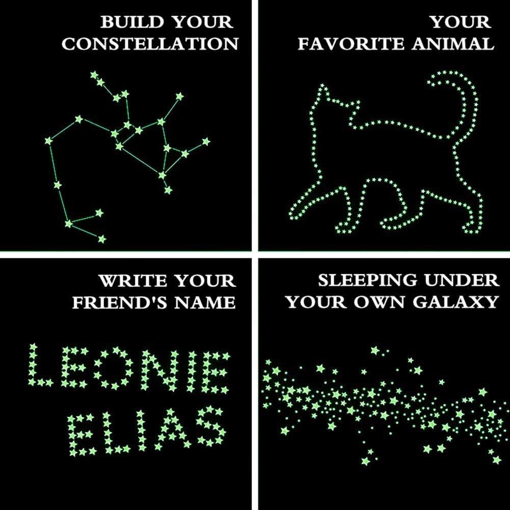 Multi-Sized Glow Stars Ceiling Stickers – Perfect for Kids’ Nighttime Dreaming