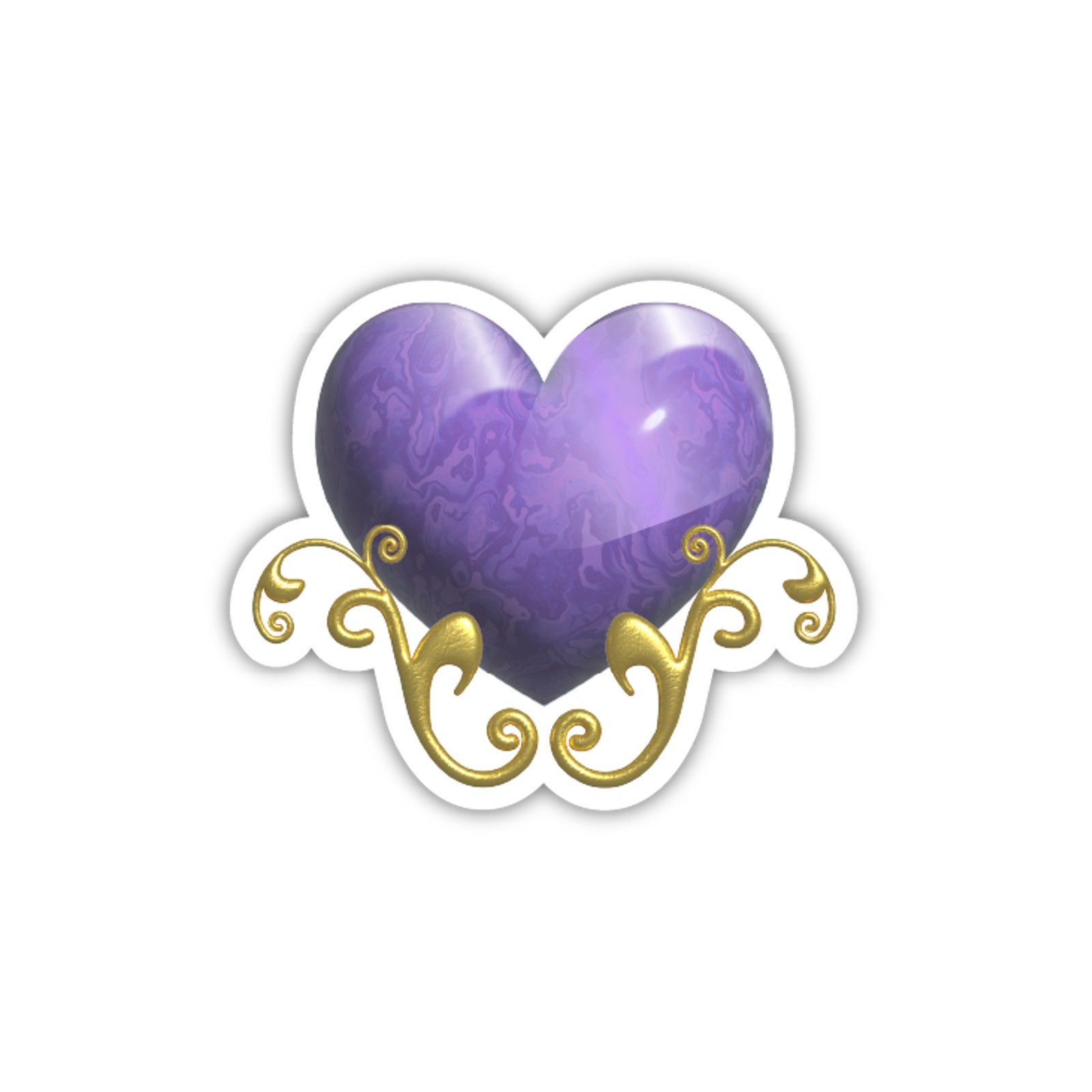 Heart Vinyl Sticker Gold Romantic Love Waterproof Car Laptop Water Bottle Decal