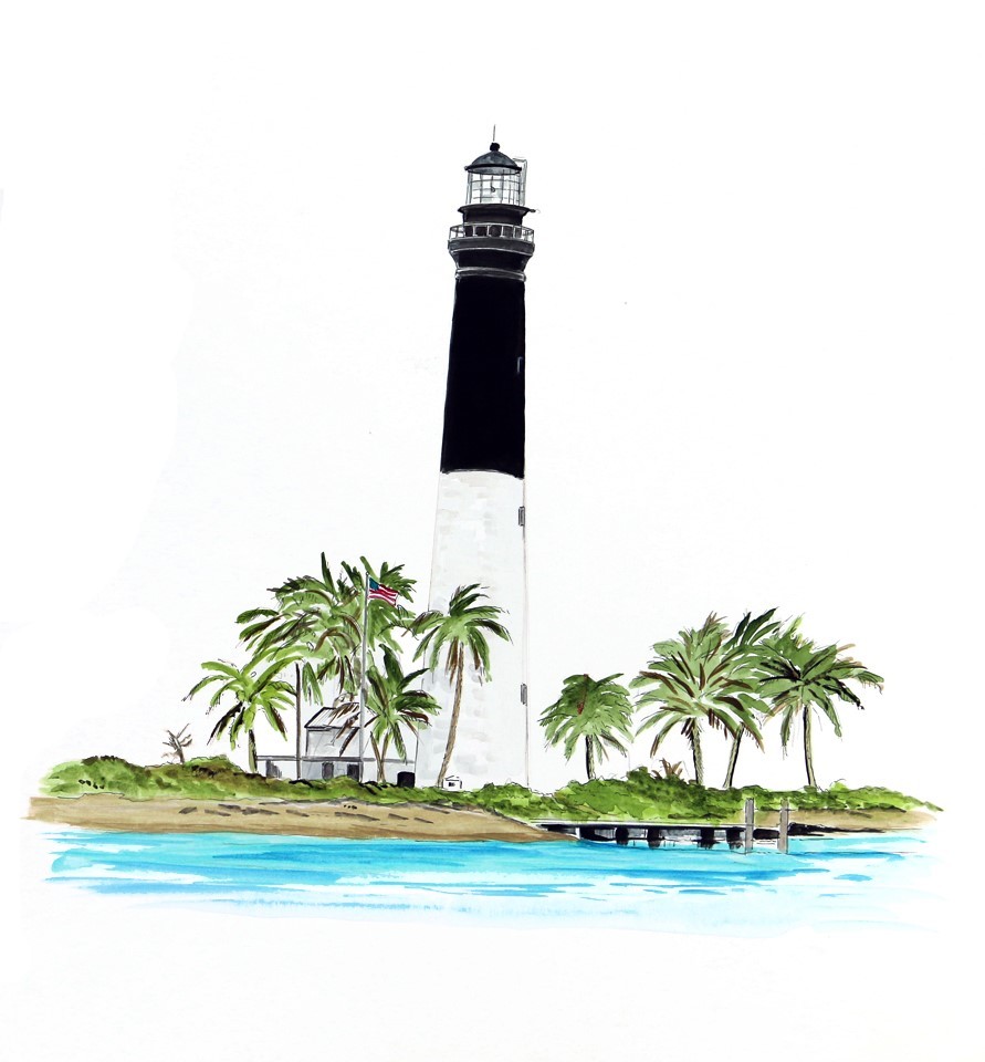 Tortugas Lighthouse Vinyl Sticker for Laptop Car Window Cups Mailbox