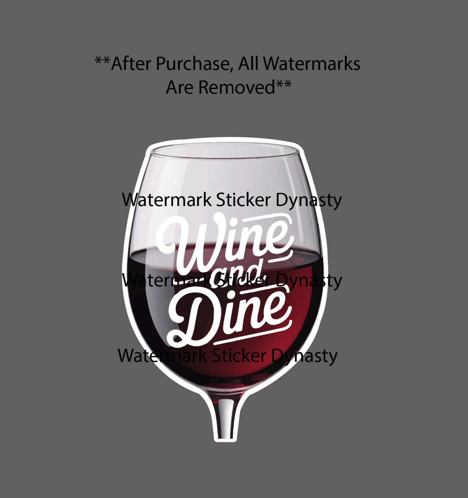Wine and Dine Sticker Waterproof Decal Drinking Alcohol Dinner Food Gift NEW