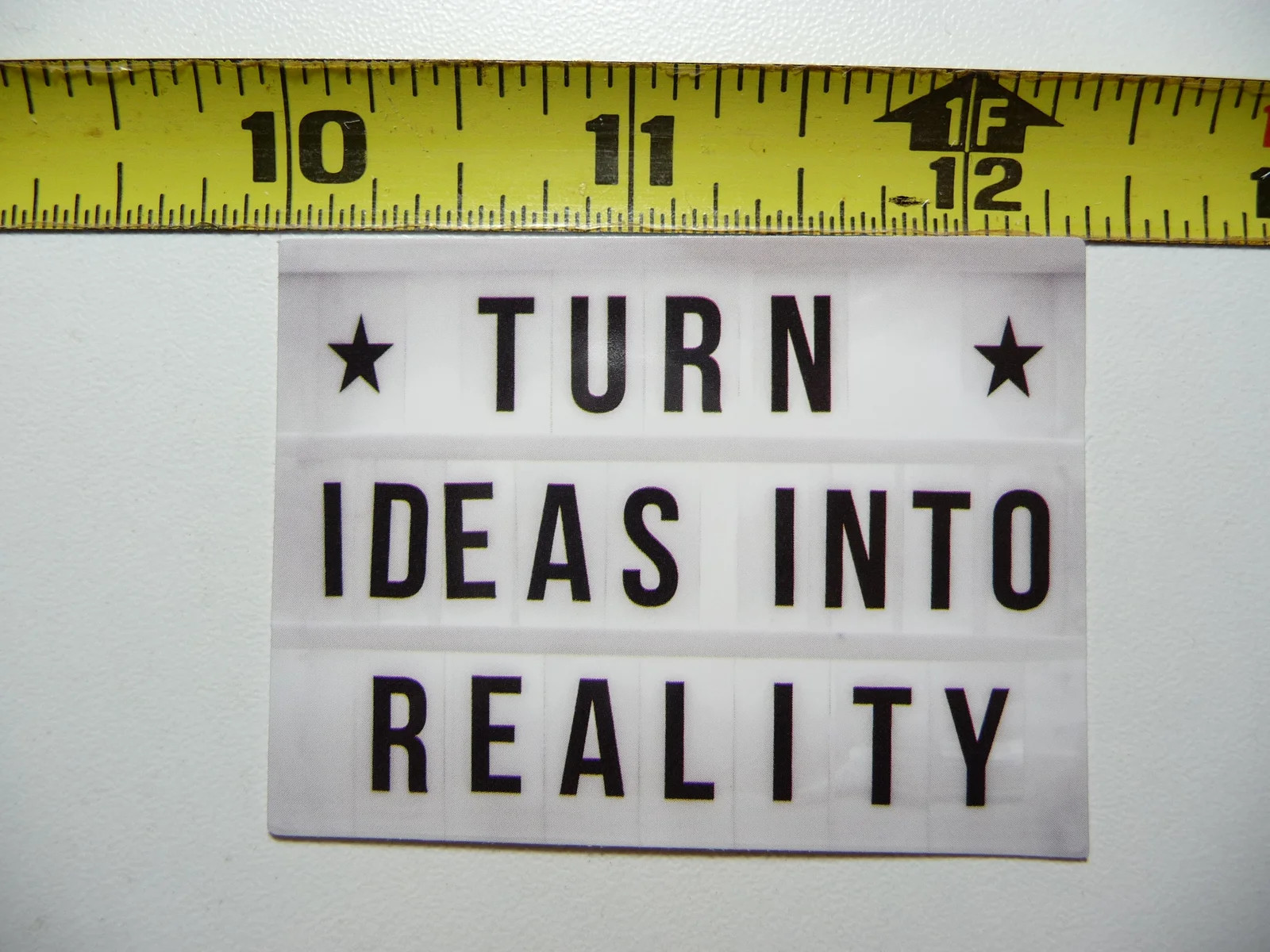 TURN IDEAS INTO REALITY SMALL STICKER DECAL SCRAPBOOKING POSITIVE MOTIVATE WORDS