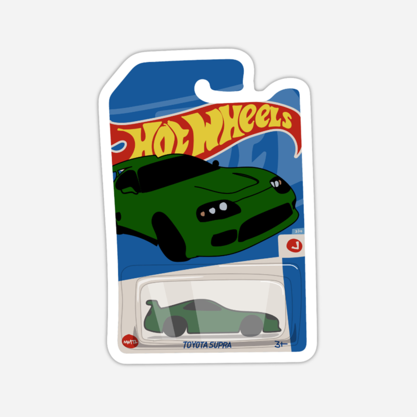 3″ Hot Wheels Sticker Toyota Supra Diecast Cars Decal 2JZ Matte Finish
