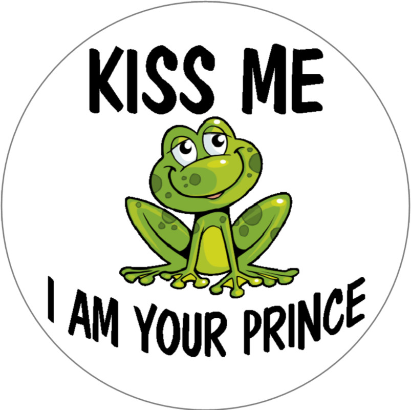 Kiss Me I Am Your Prince – Circle Sticker Decal 3″ x 3″