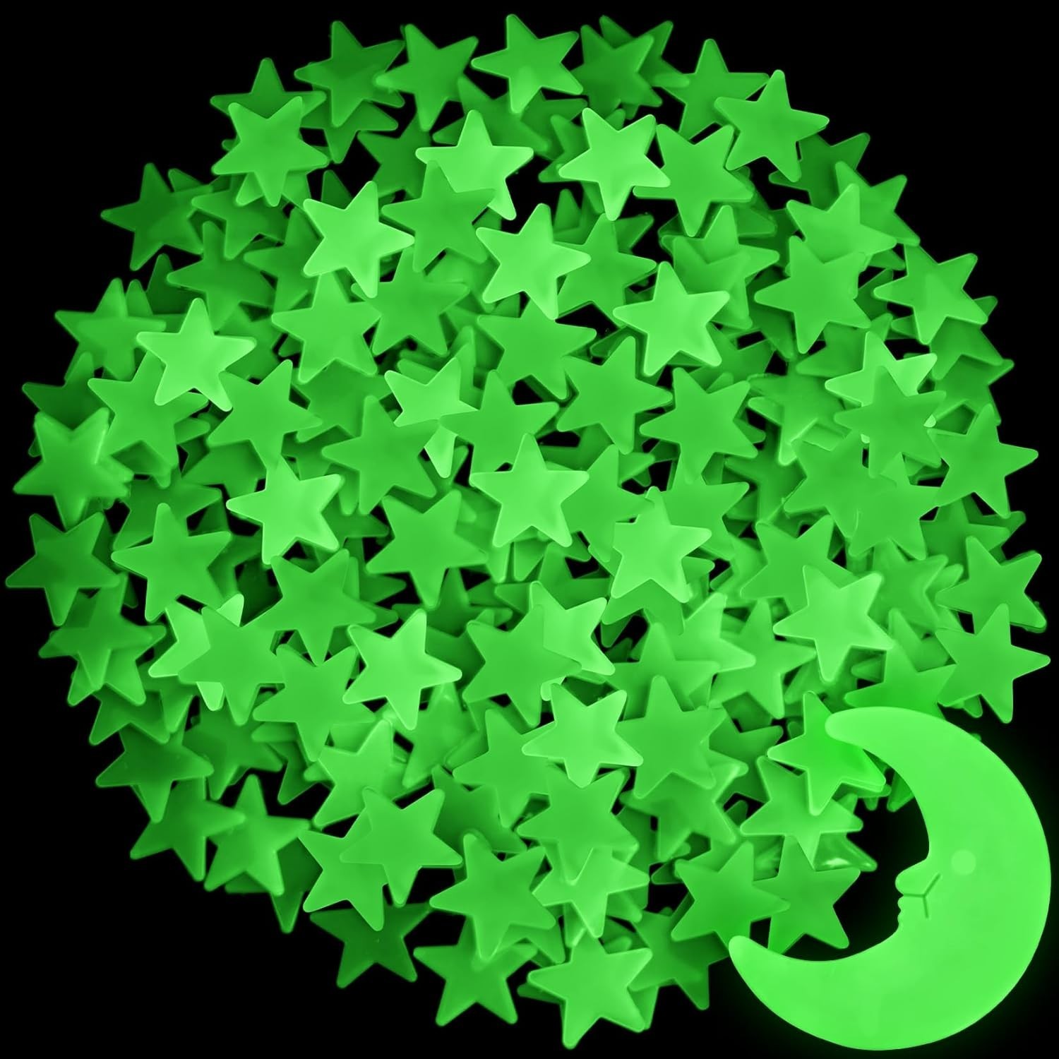 Pegatinas estrellas que brillan en la oscuridad 200 estrellas y luna pared