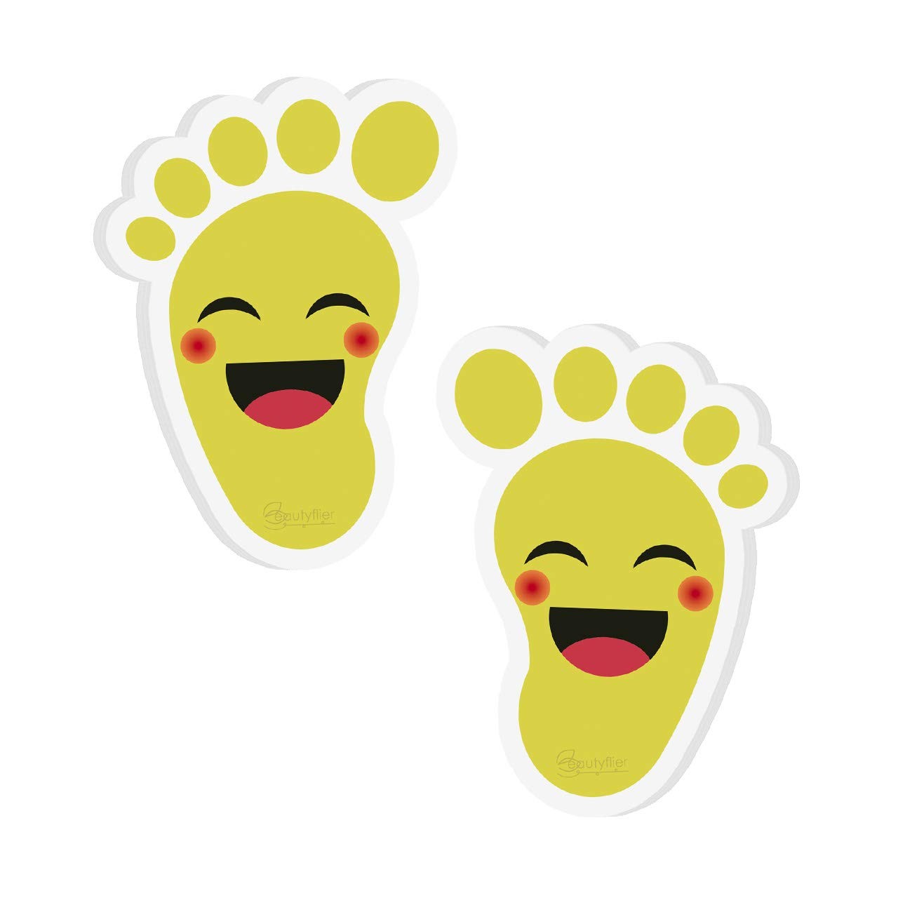 Yellow Cartoon Footprint Stickers (20 Pairs) – Waterproof PVC Material, -Adhe…