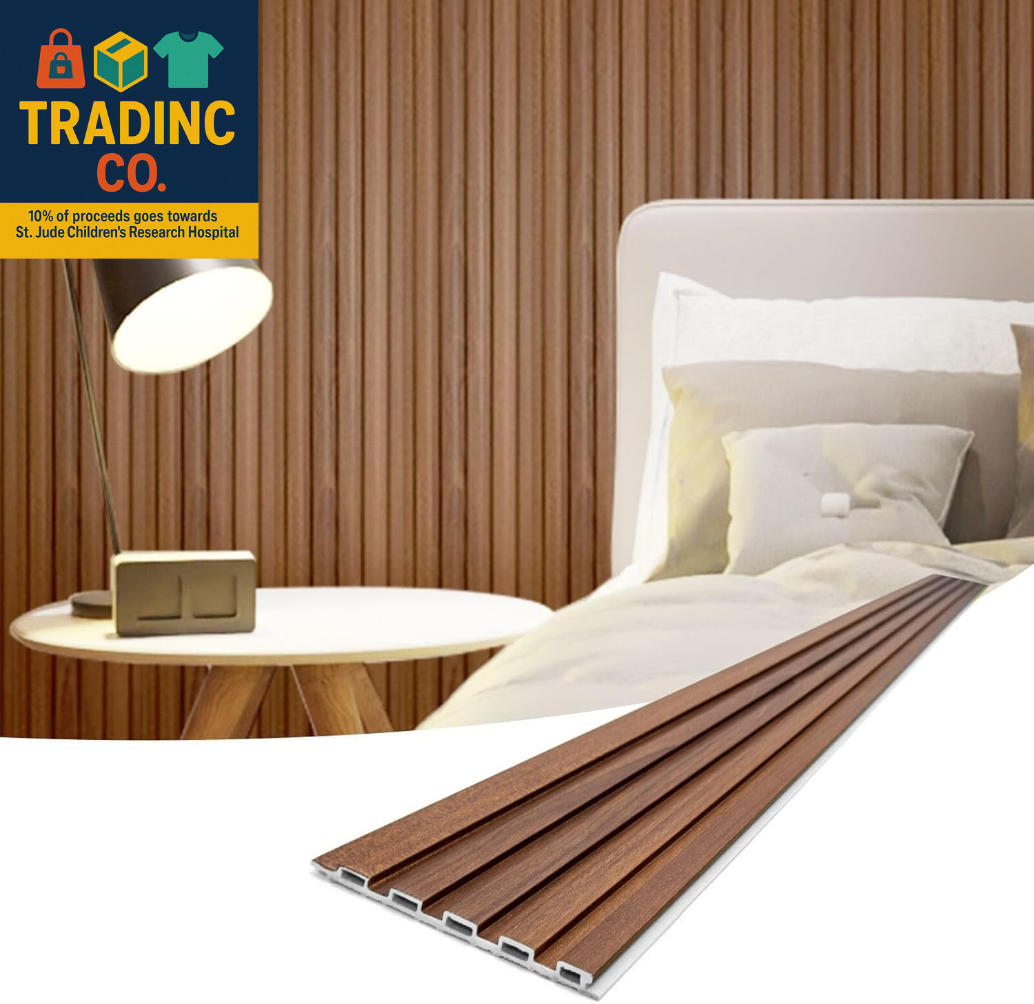Slat Wall Panels, WPC Soundproof 3D Wall Paneling for Interior Wall Decor, TV Ba