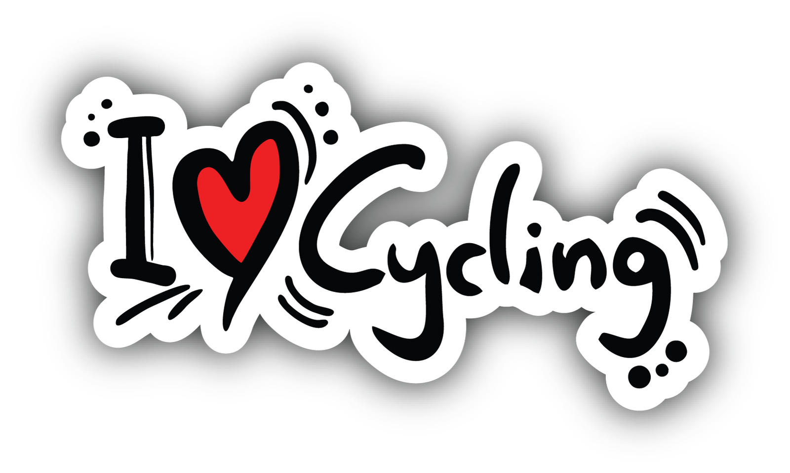 I Love Cycling Slogan Vinyl Sticker Car Bumper Decal