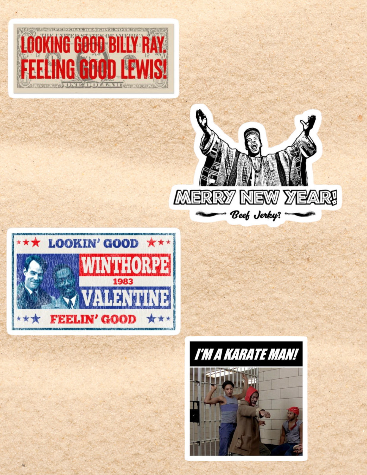 Trading Places 80’s Movie 4pc Sticker Pack