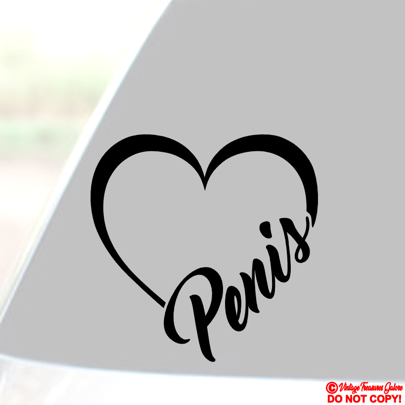 I LOVE PENIS HEART – VINYL DECAL CAR WINDOW STICKER GAY PRIDE PRANK GAG GIFT JDM