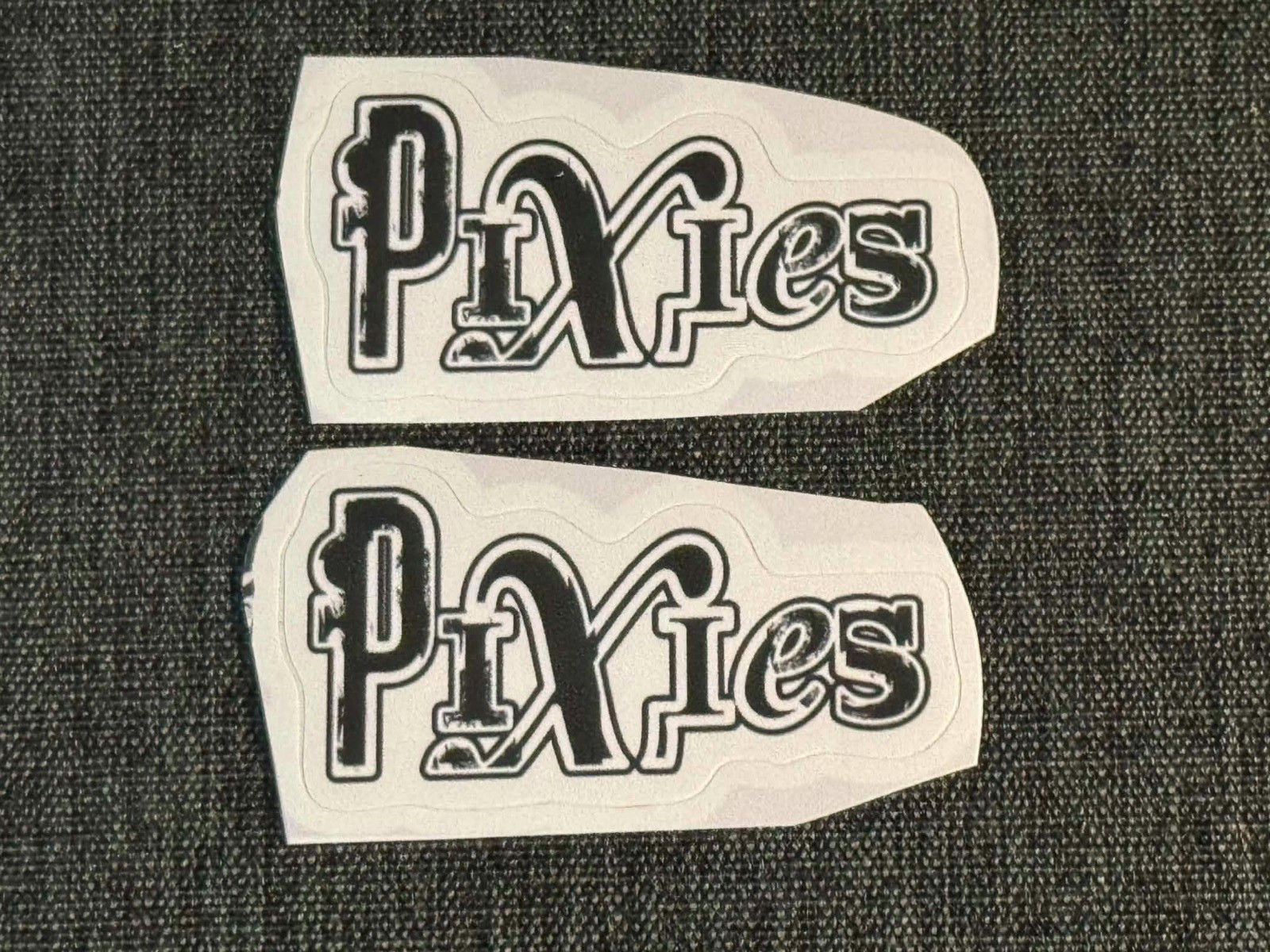 Lot (2) PIXIES 1 1/8″ x 2 1/4″ Band STICKERS Black White Fast! FREE SHIP!