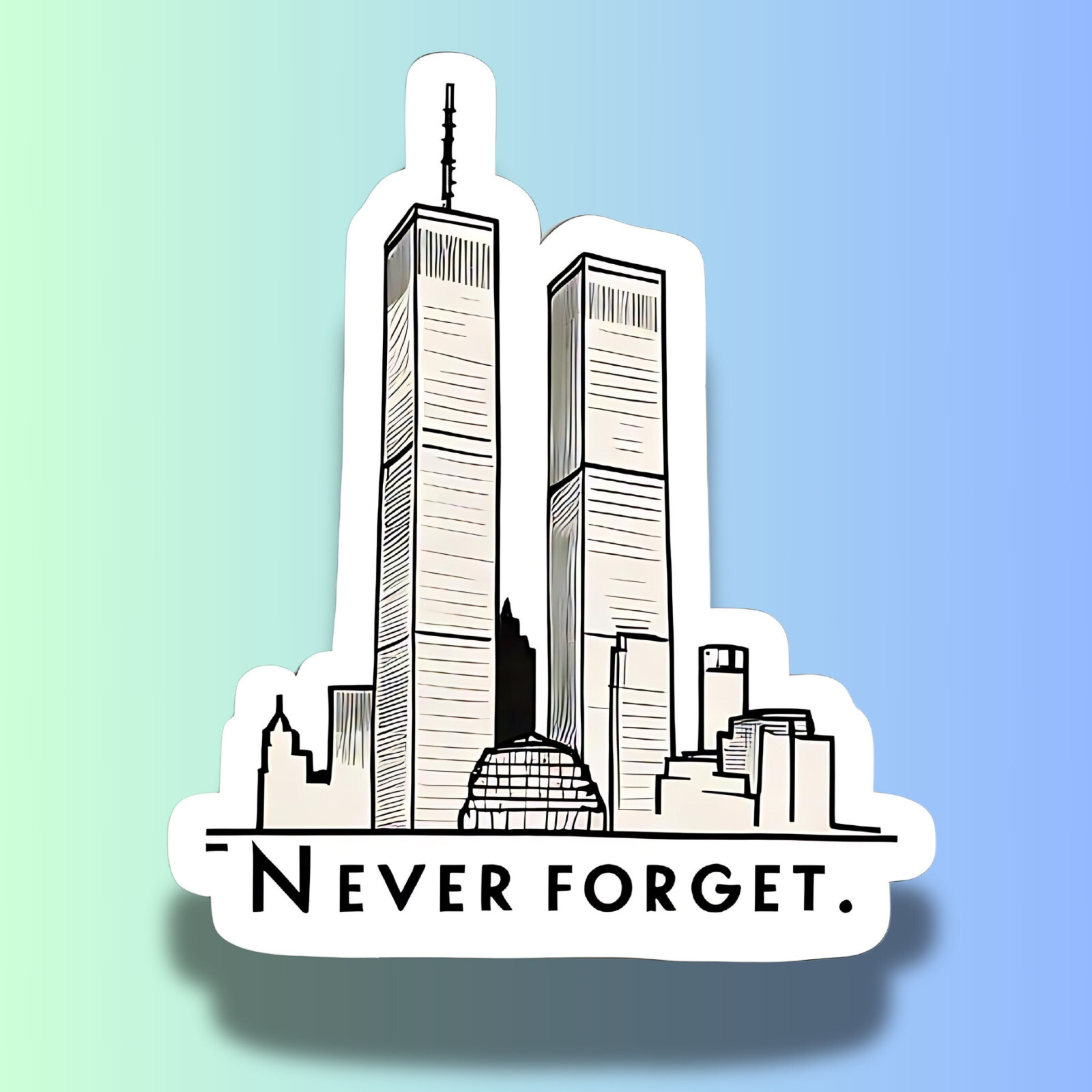 Never Forget WTC 9-11-01 NYC 3″ Vinyl Sticker