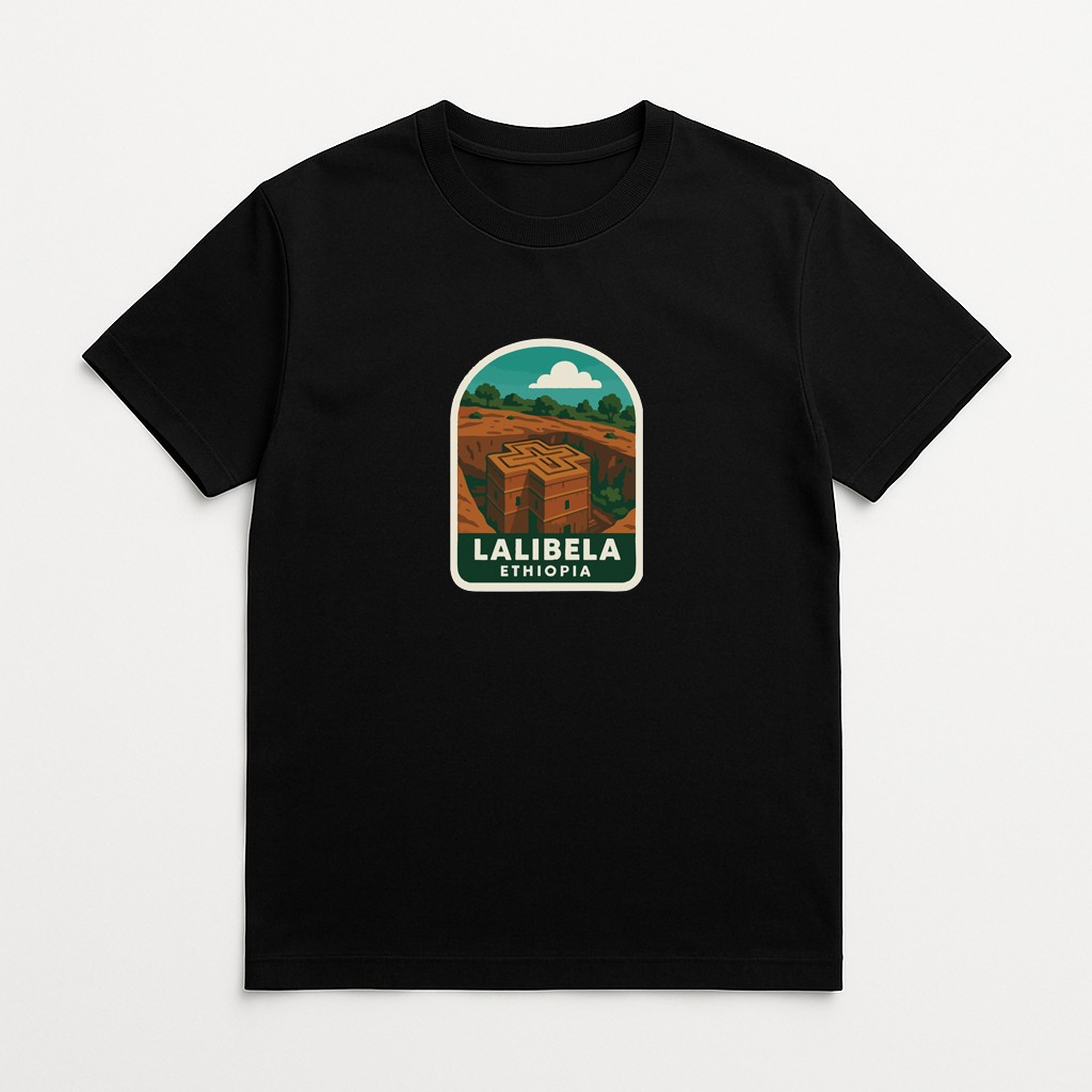 Lalibela Rock Churches Ethiopia Iron On Heat Transfer Vinyl HTV Die-Cut Symbolic