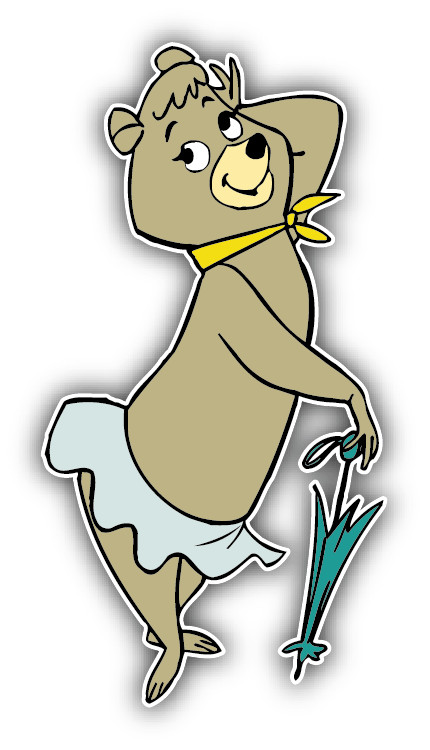 Yogi Bear Cindy Cartoon Car Bumper Sticker Decal 3” x 5”