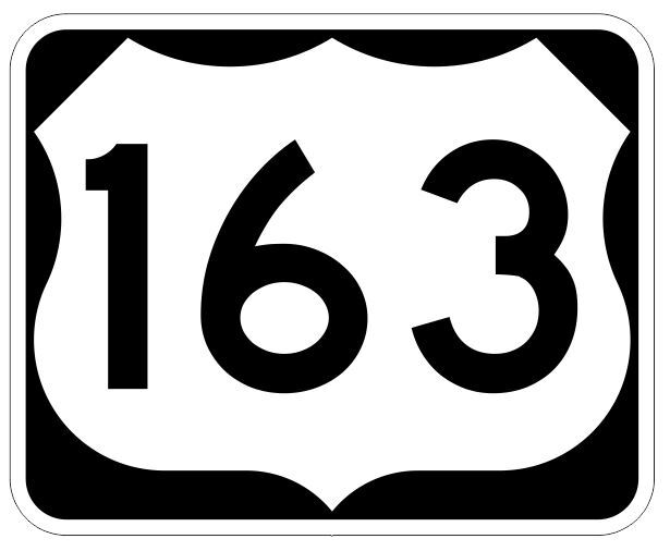 US Route 163 Sticker R2120 Highway Sign Road Sign