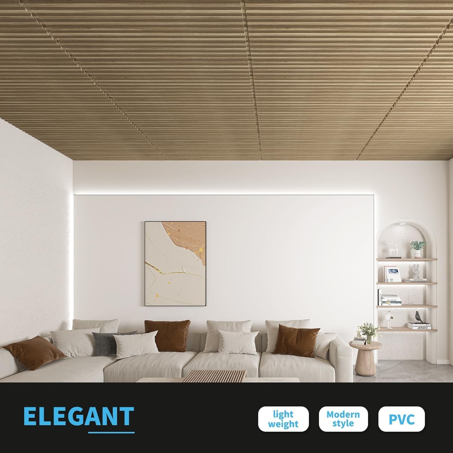 3D Wall Panels 6-Pack – Modern PVC Slat Design`