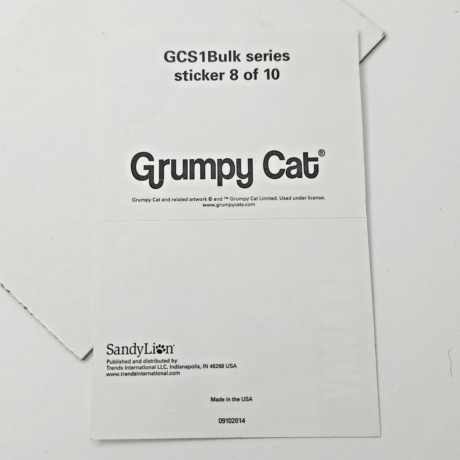 Grumpy Cat Sticker Collectible Sandy Lion GCS1 Series Vending Machine