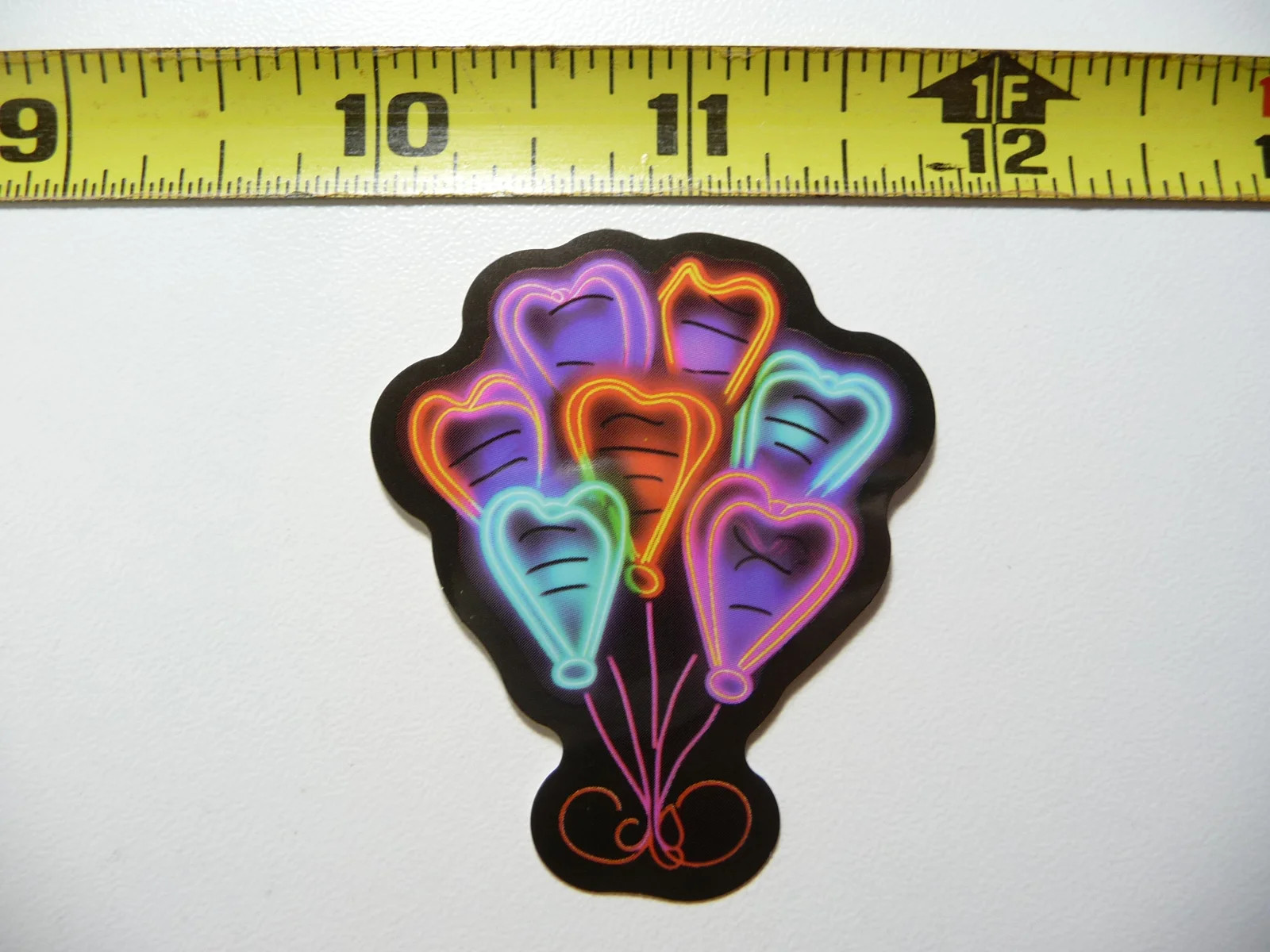 HEART SHAPED BALLOONS SMALL STICKER DECAL NEON STYLE FUN COLORFUL DECO