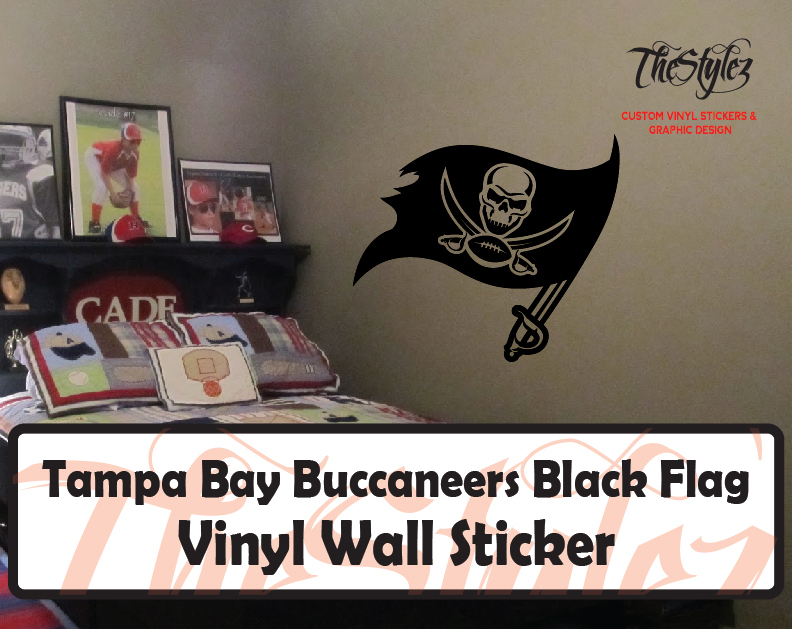 Tampa Bay Buccaneers Black Flag Pirate Custom Vinyl Wall Sticker