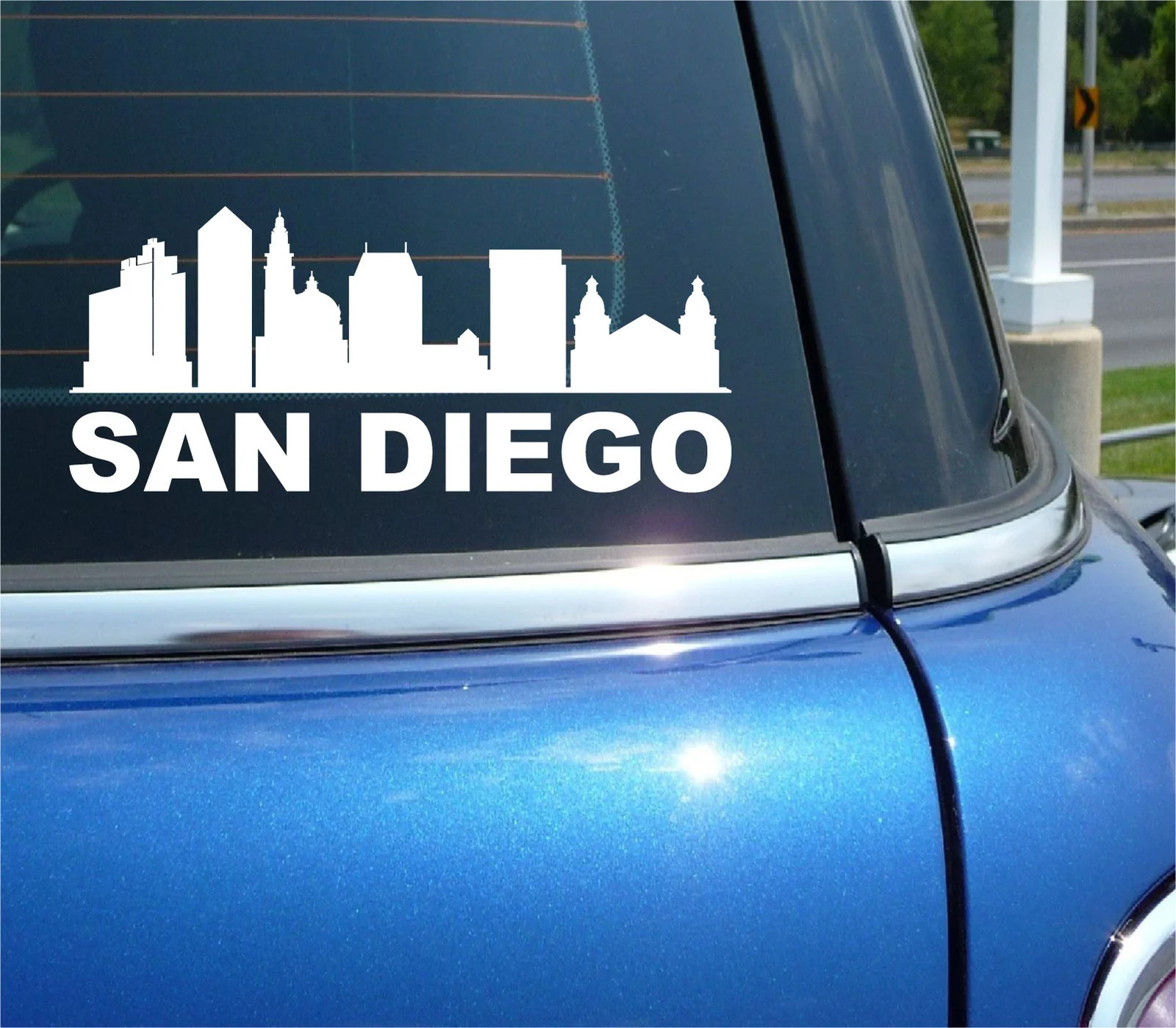SAN DIEGO CALIFORNIA CITY SKYLINE CITYSCAPE CAR WALL DECAL BUMPER STICKER
